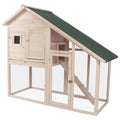 55" 2-Tier Wooden Rabbit Hutch with Ramp O792