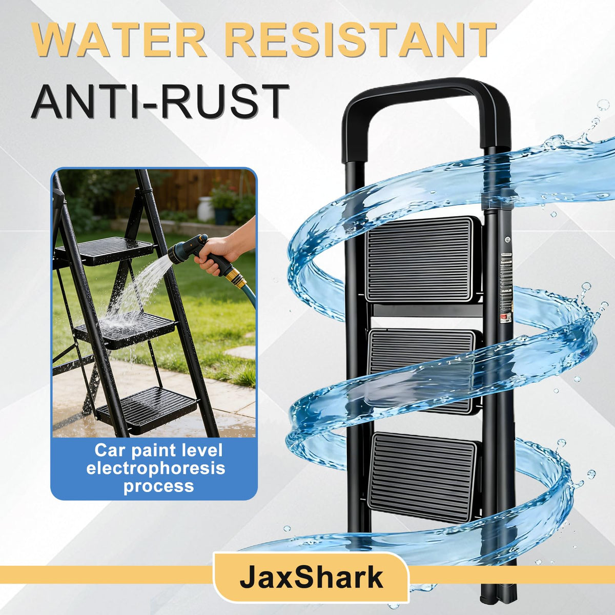 Folding Step Stool with Handrail J413066