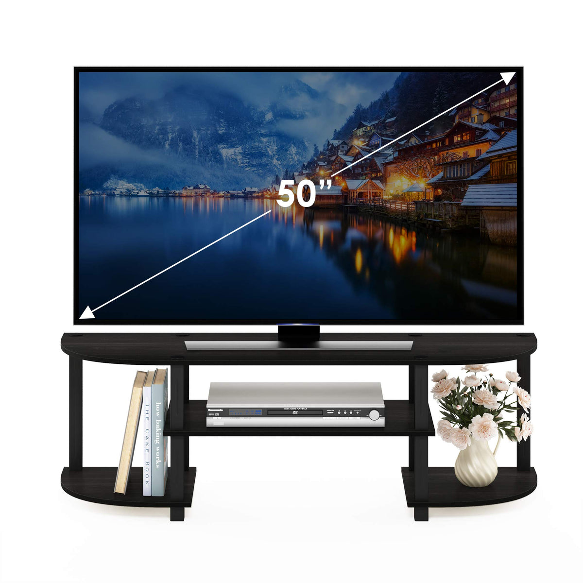 Black 3-Tier TV Stand W9564