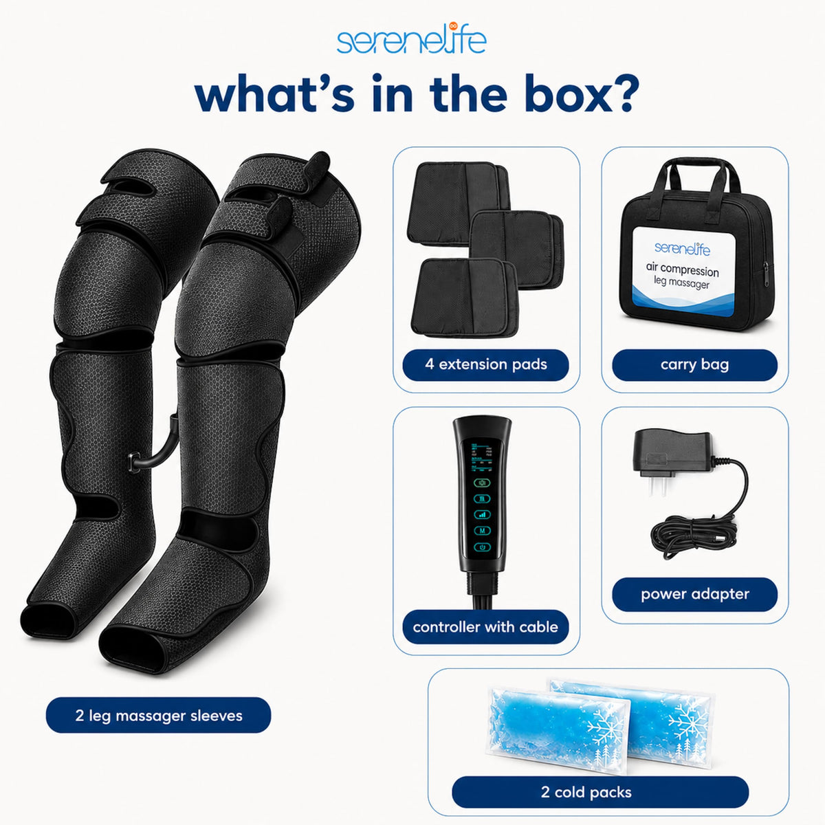 Air Compression Leg Massager with Heat and Ice Pack X32646