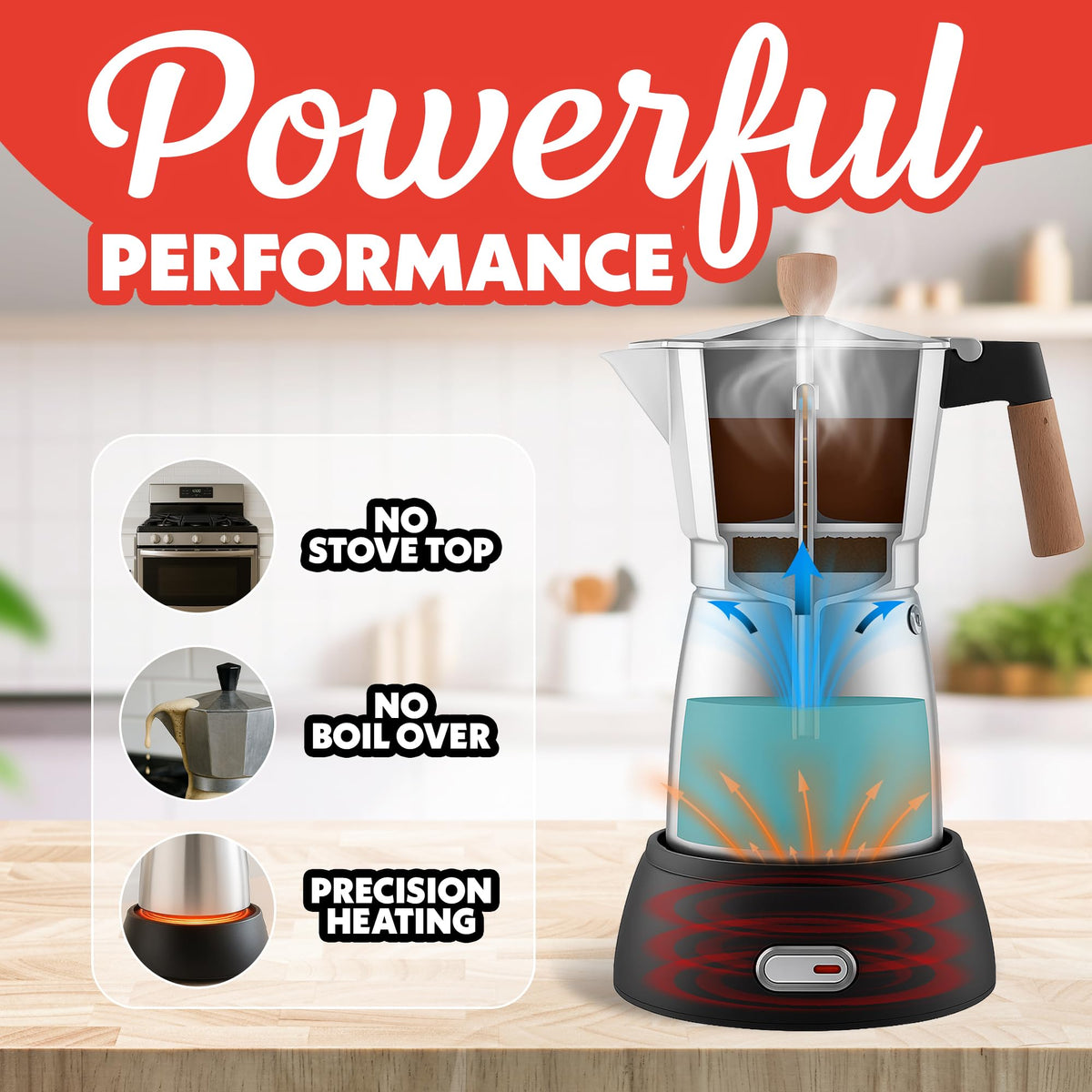 6 Shot Electric Moka Pot Espresso Maker K316
