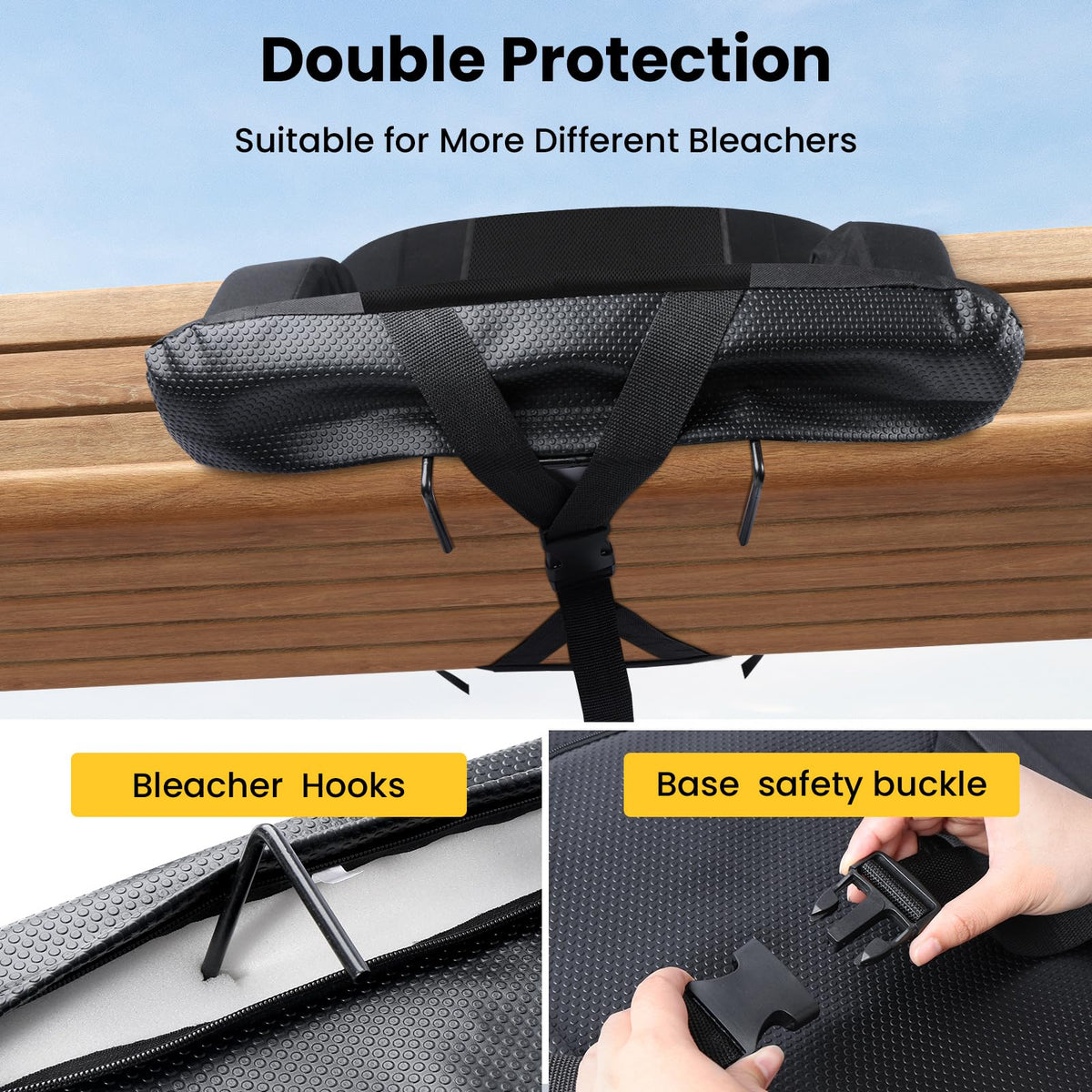 2 Pack Portable Folding Stadium Seats with Back Support and Cushion L496