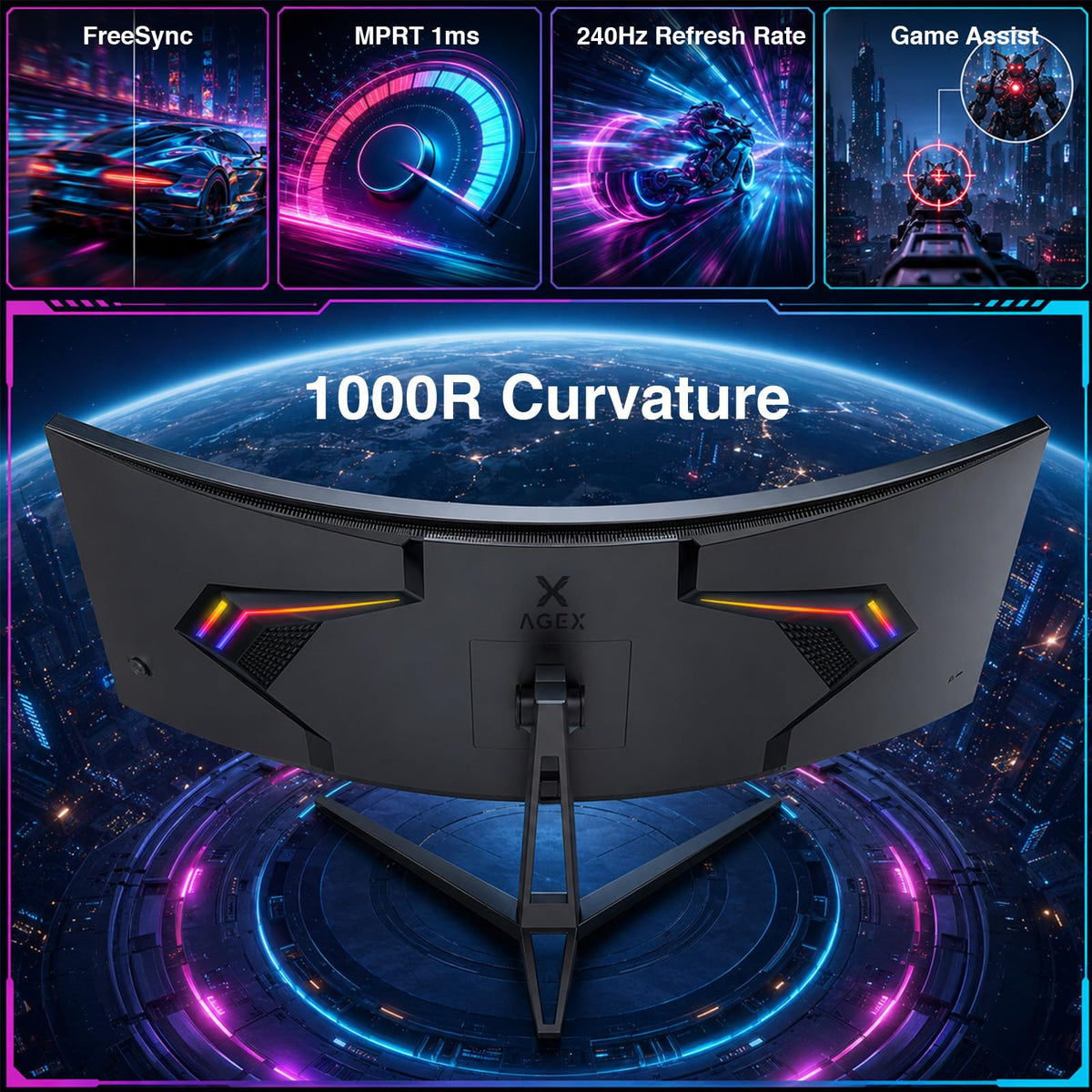 34 Inch WQHD 2K Ultrawide Curved Gaming Monitor 240Hz C5916