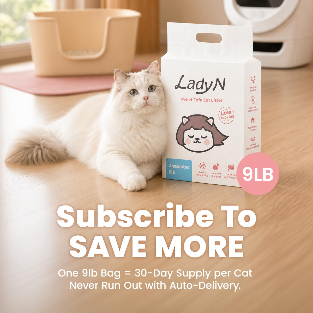 Tofu Cat Litter Low Dust Unscented 9lb L5498