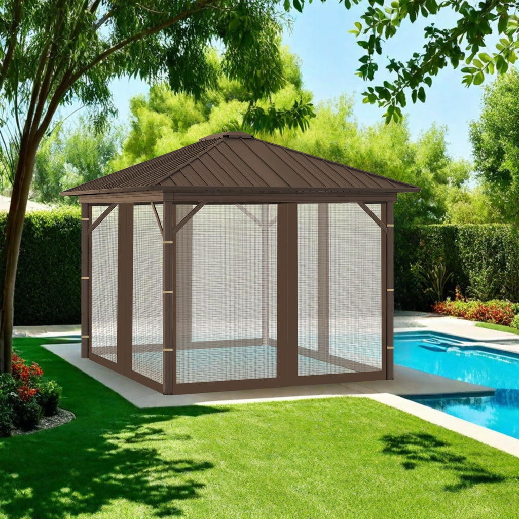 Replacement Gazebo Mosquito Netting 8x8x7 FT Brown U57004