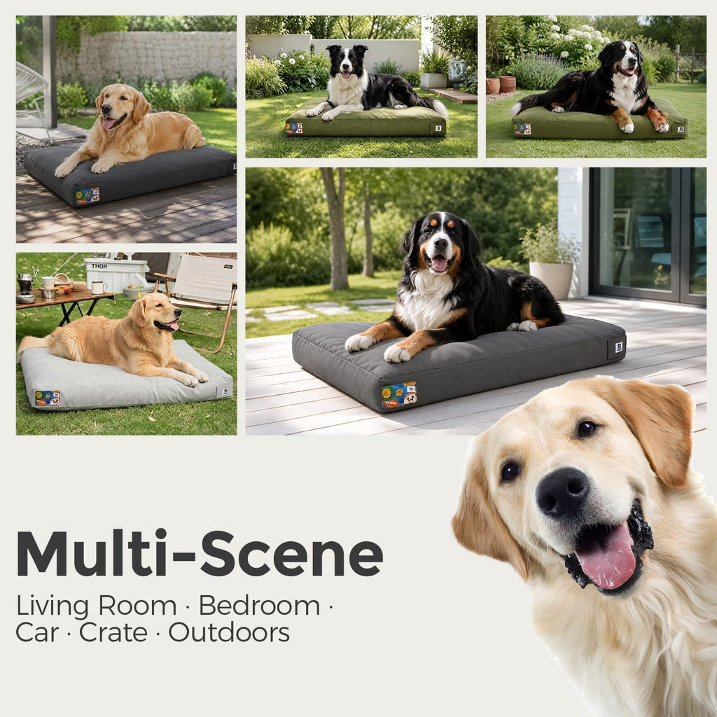 42 Inch Chew Proof Waterproof Washable Dog Bed Dark Grey C517590