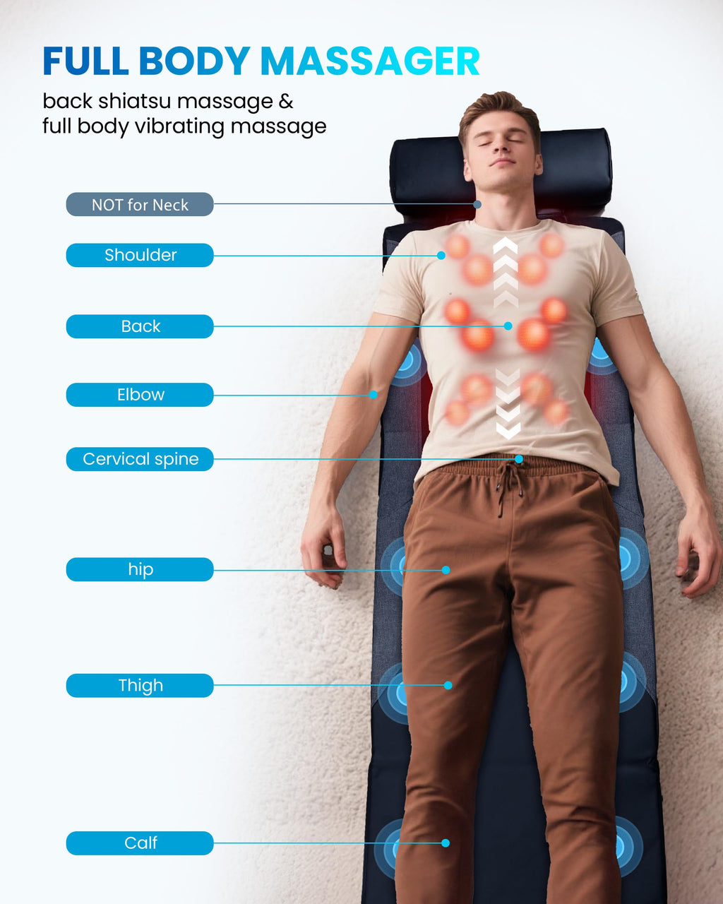 Full Body Massage Mat with Heat K8170