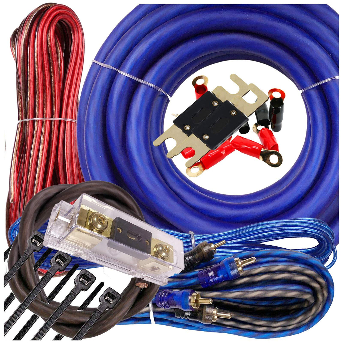 1/0 Gauge Amplifier Wiring Kit with 17 ft Power Wire E71102