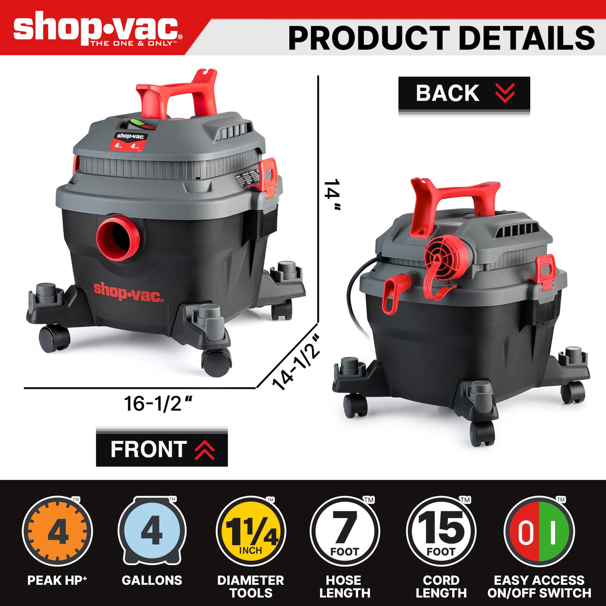 4 Gallon Wet/Dry Vacuum with Blower Y689830