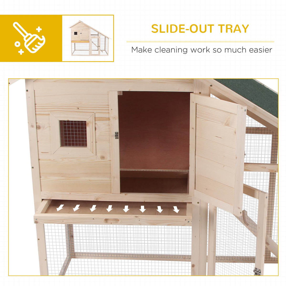 55" 2-Tier Wooden Rabbit Hutch with Ramp O792