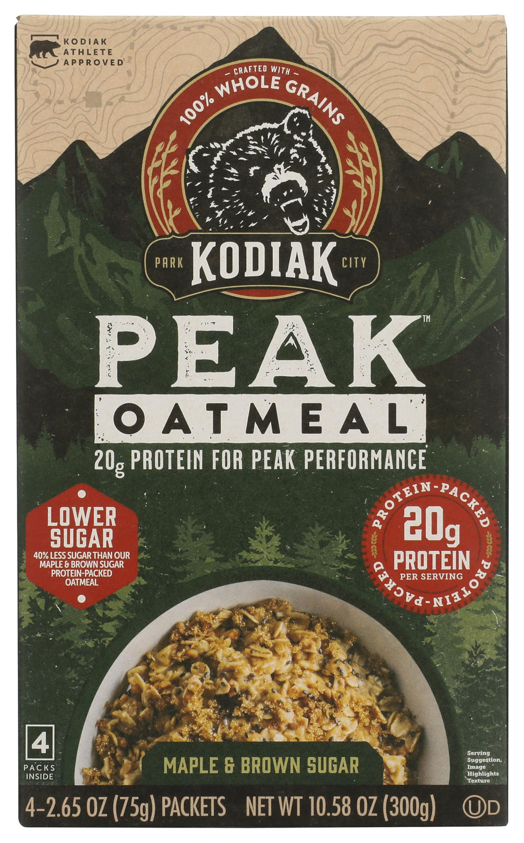 Instant Oatmeal Packets Maple Brown Sugar High Protein 4 Packets W357