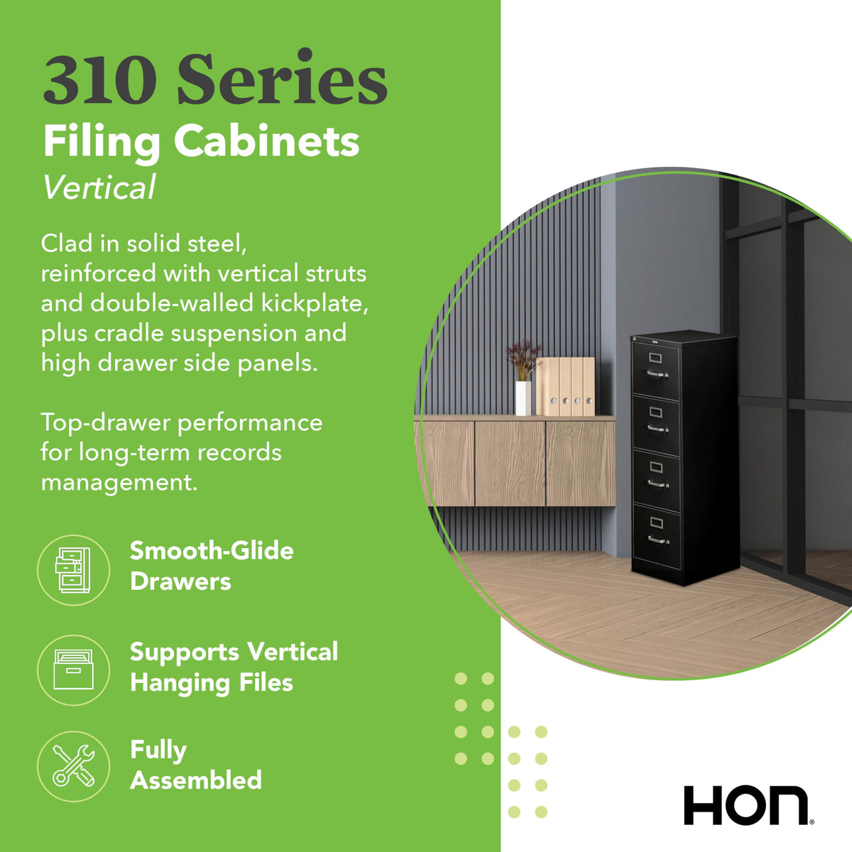 Black 4 Drawer File Cabinet Q530366