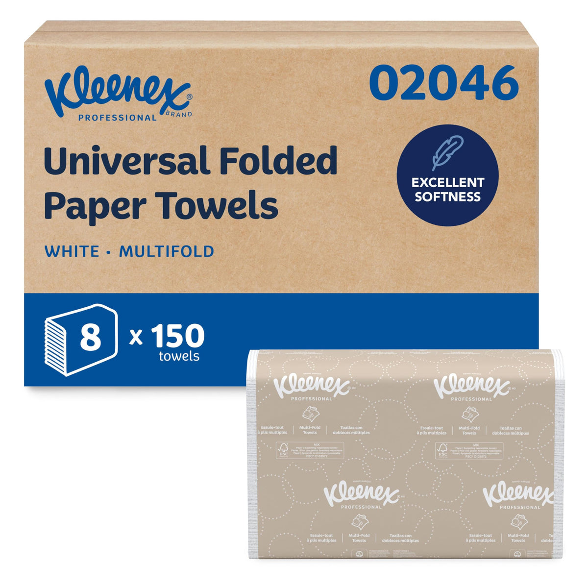 Multifold Paper Towels, 8 x 150 Sheets X20149
