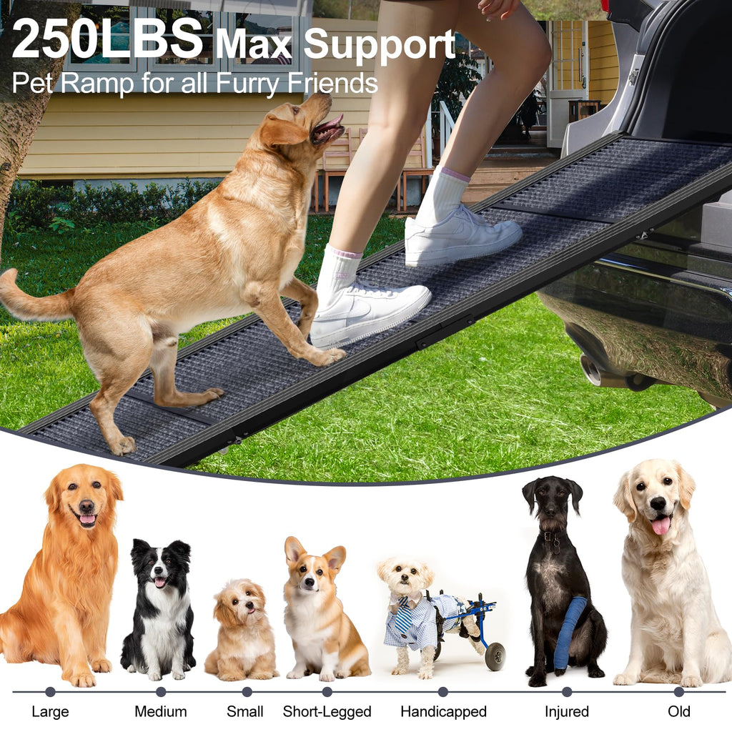 63" L × 17" W Lightweight Foldable Dog Ramp J35177