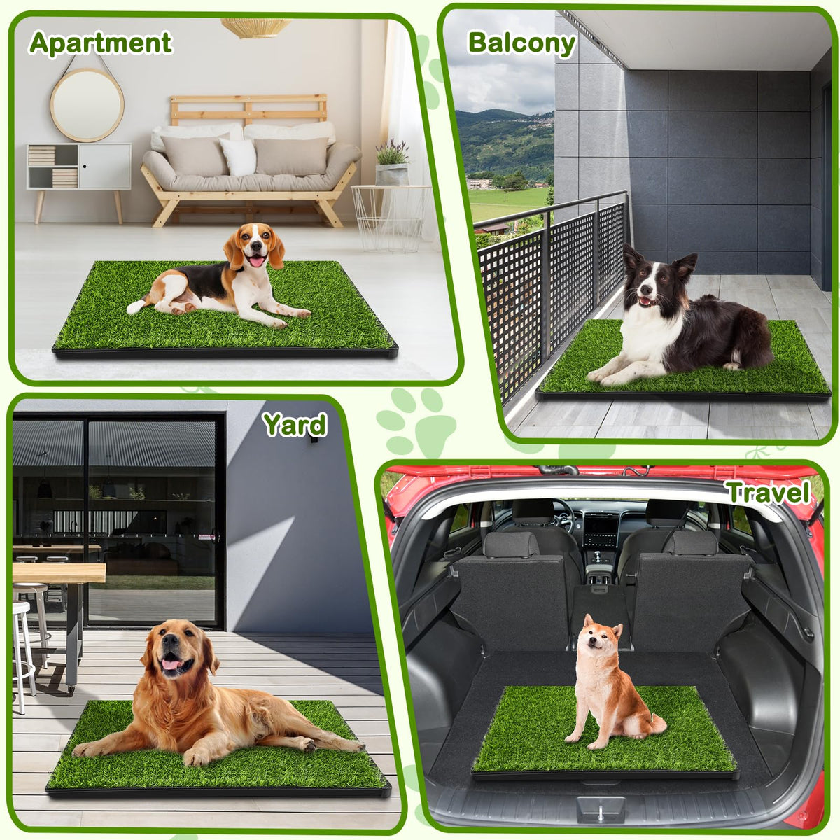 34''X23'' Artificial Turf Dog Grass Pad with Tray V395