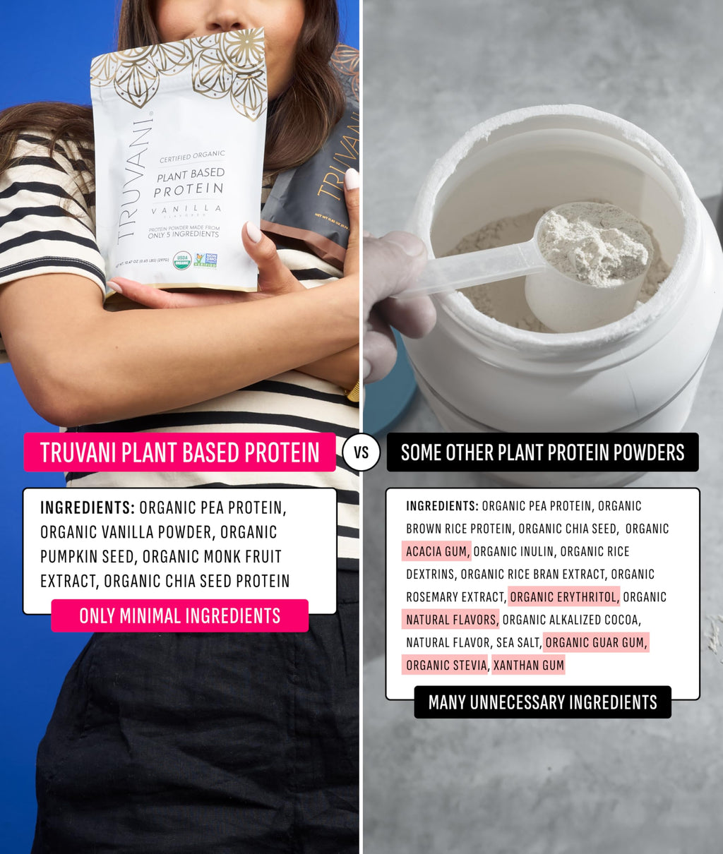 Organic Plant Based Protein Powder Vanilla 18 Servings O22411