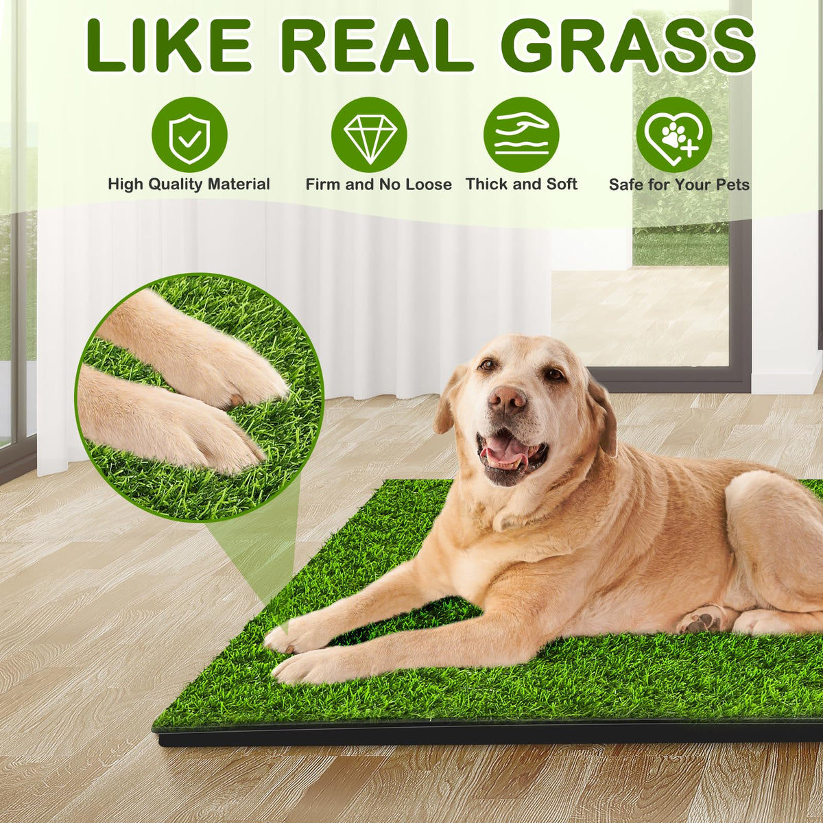 34''X23'' Artificial Turf Dog Grass Pad with Tray V395