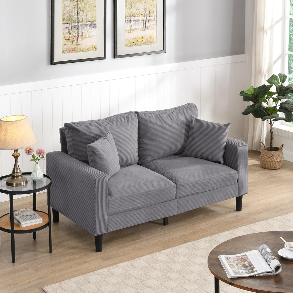 Light Gray Upholstered 2 Seat Loveseat Sofa A61922