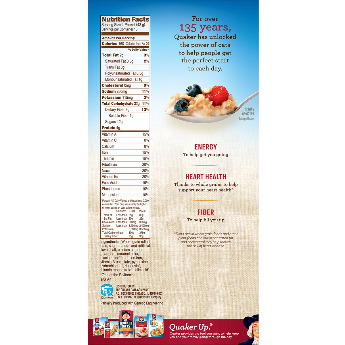 Instant Oatmeal Maple Brown Sugar 18 Count Pack of 4 T3392