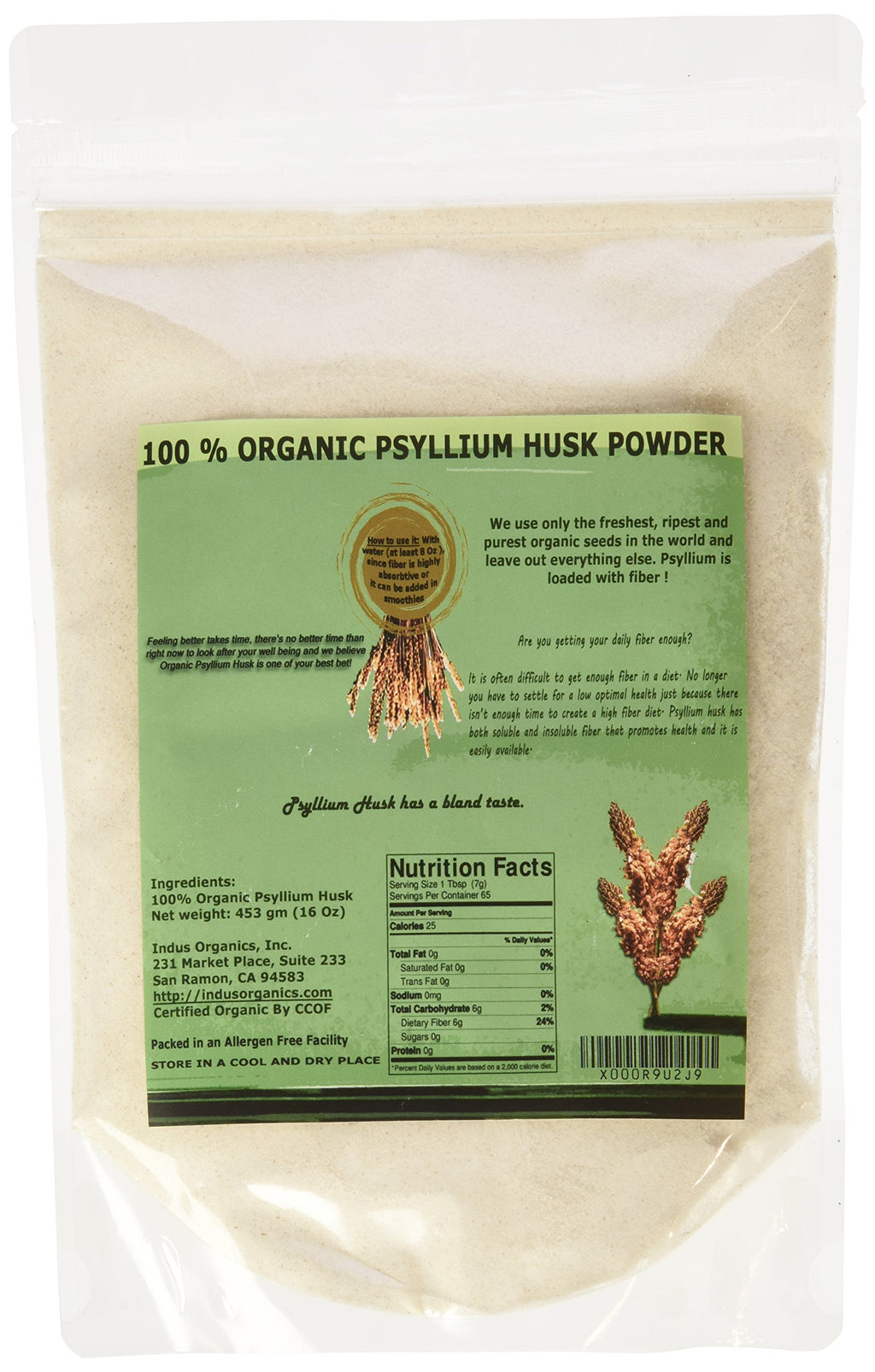 Psyllium Husk Powder 1 Lb Bag F69207