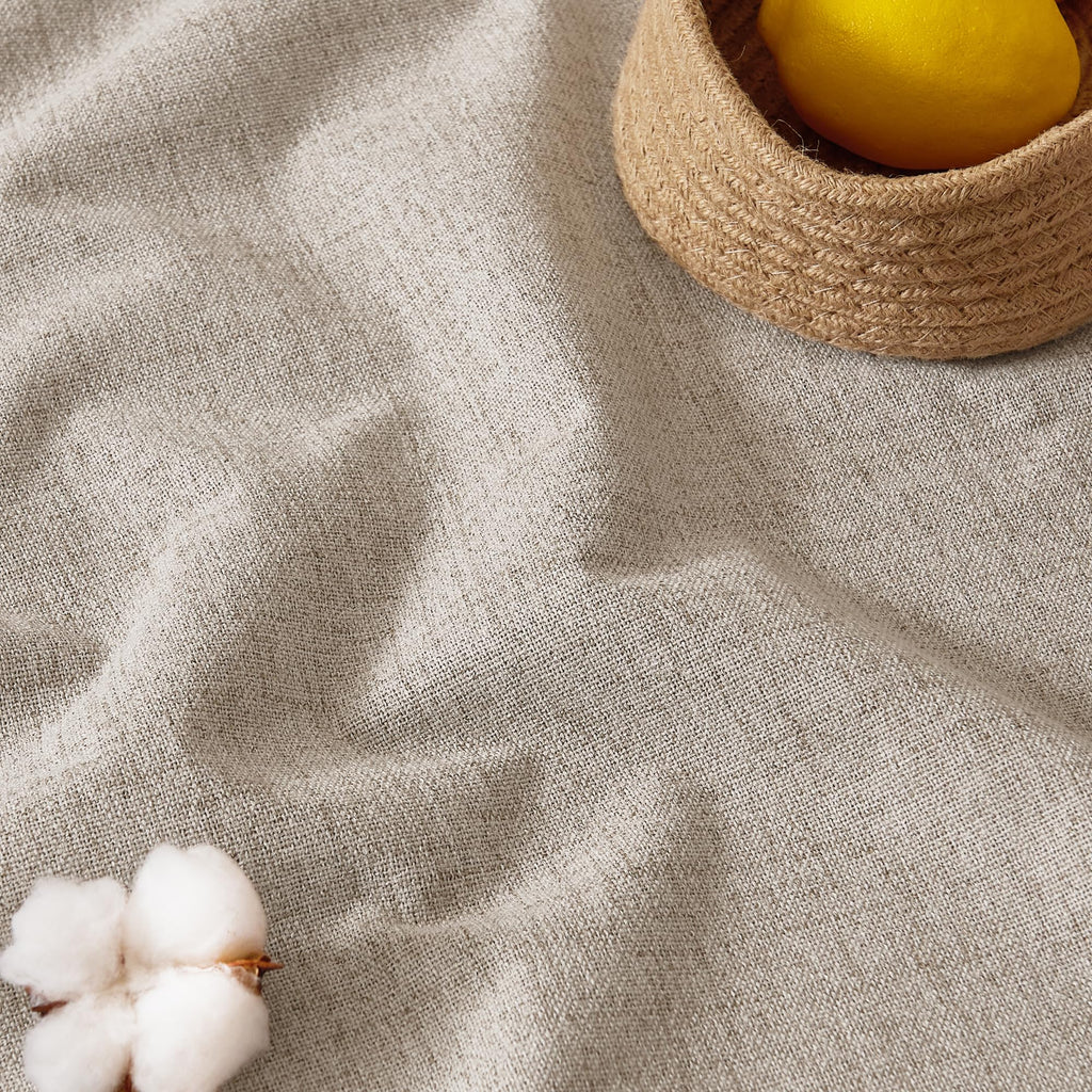 Natural Beige 100% Blackout Linen Curtains 96 Inch B680