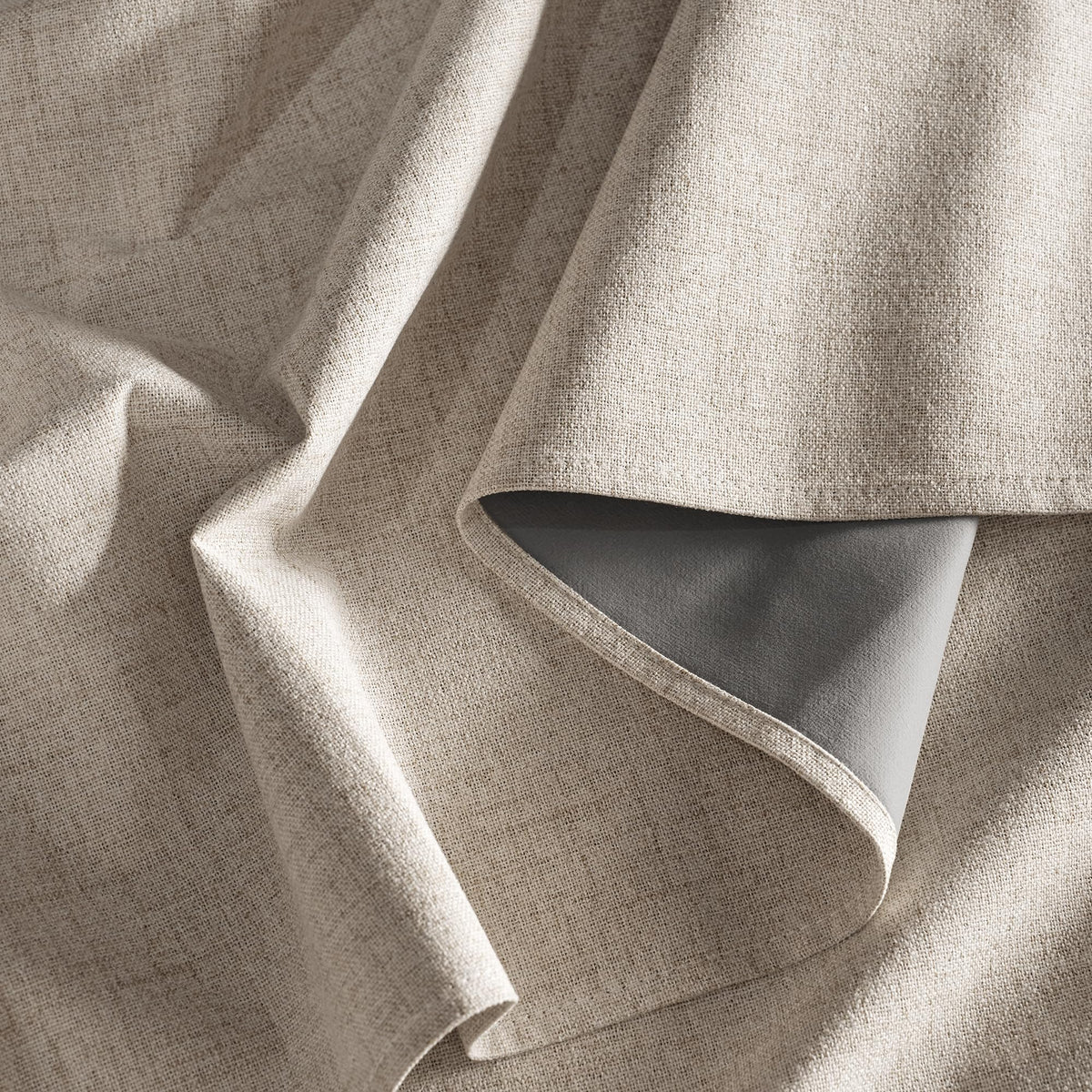 Natural Beige 100% Blackout Linen Curtains 96 Inch B680