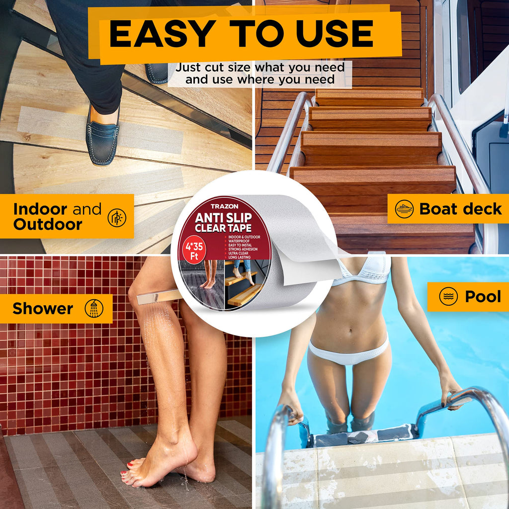 Clear Heavy Duty Anti Slip Tape 4In*35Ft M20951