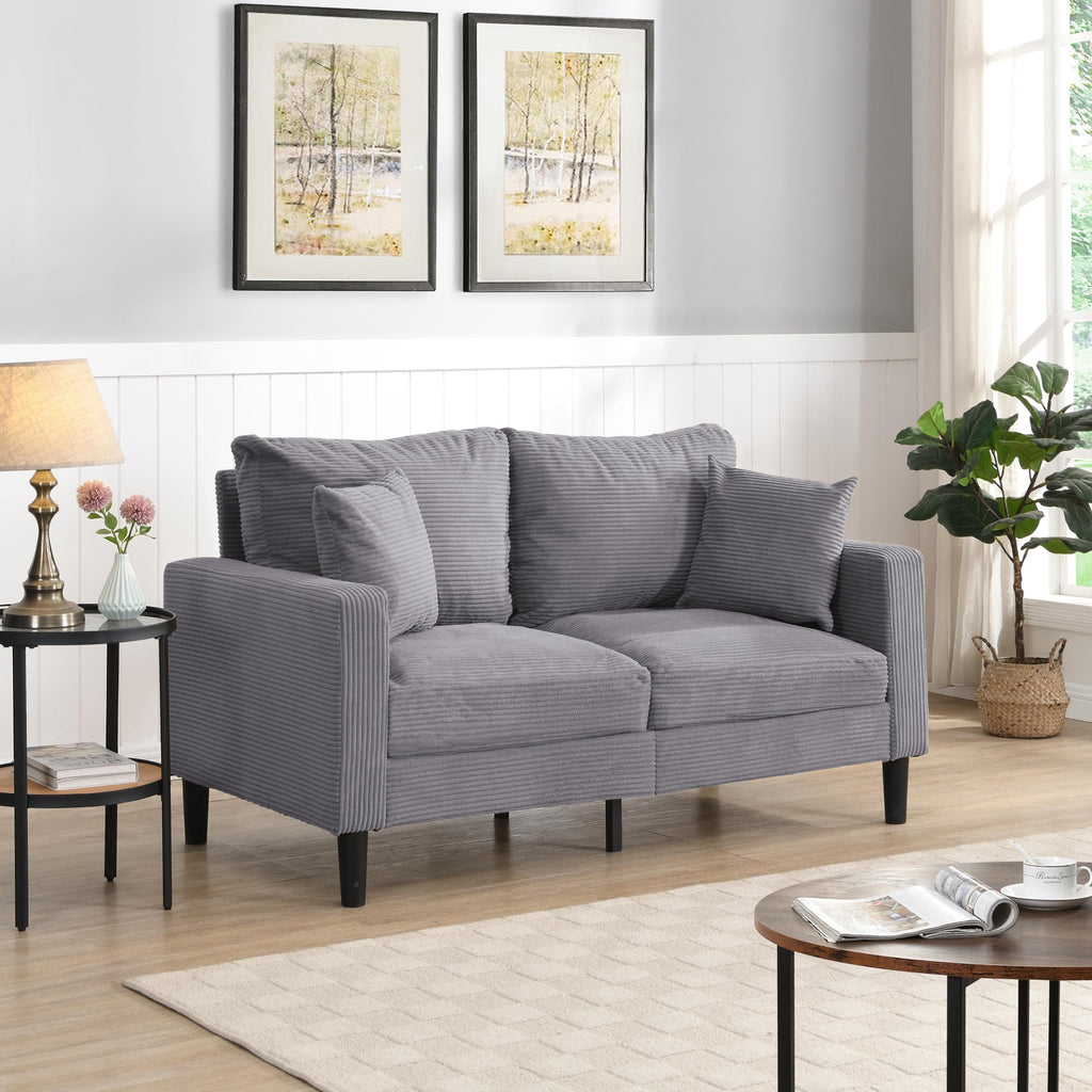 Light Gray Upholstered 2 Seat Loveseat Sofa A61922