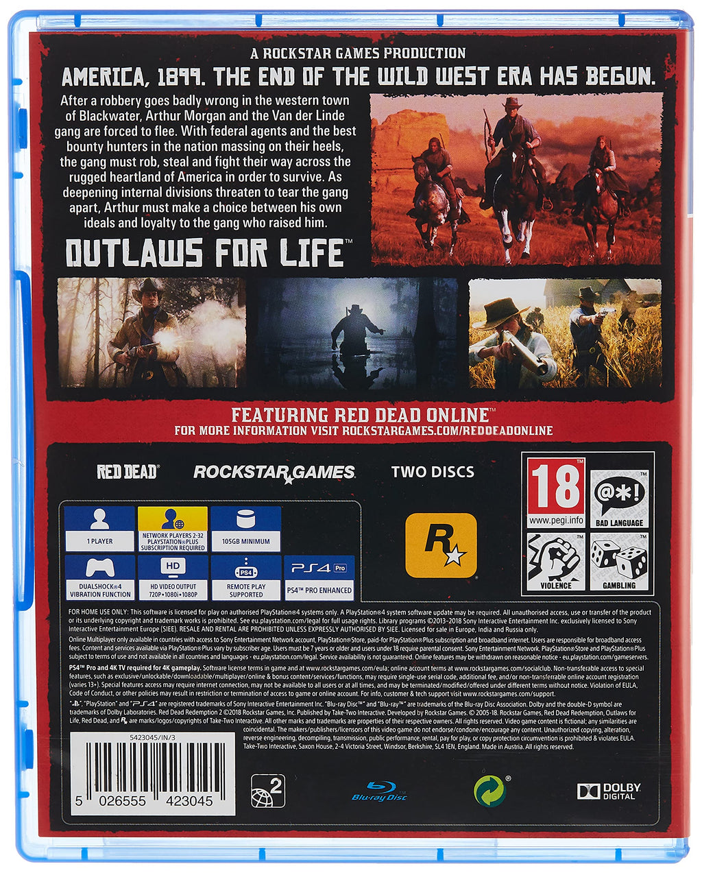 Red Dead Redemption 2 Playstation 4 Video Game O9841