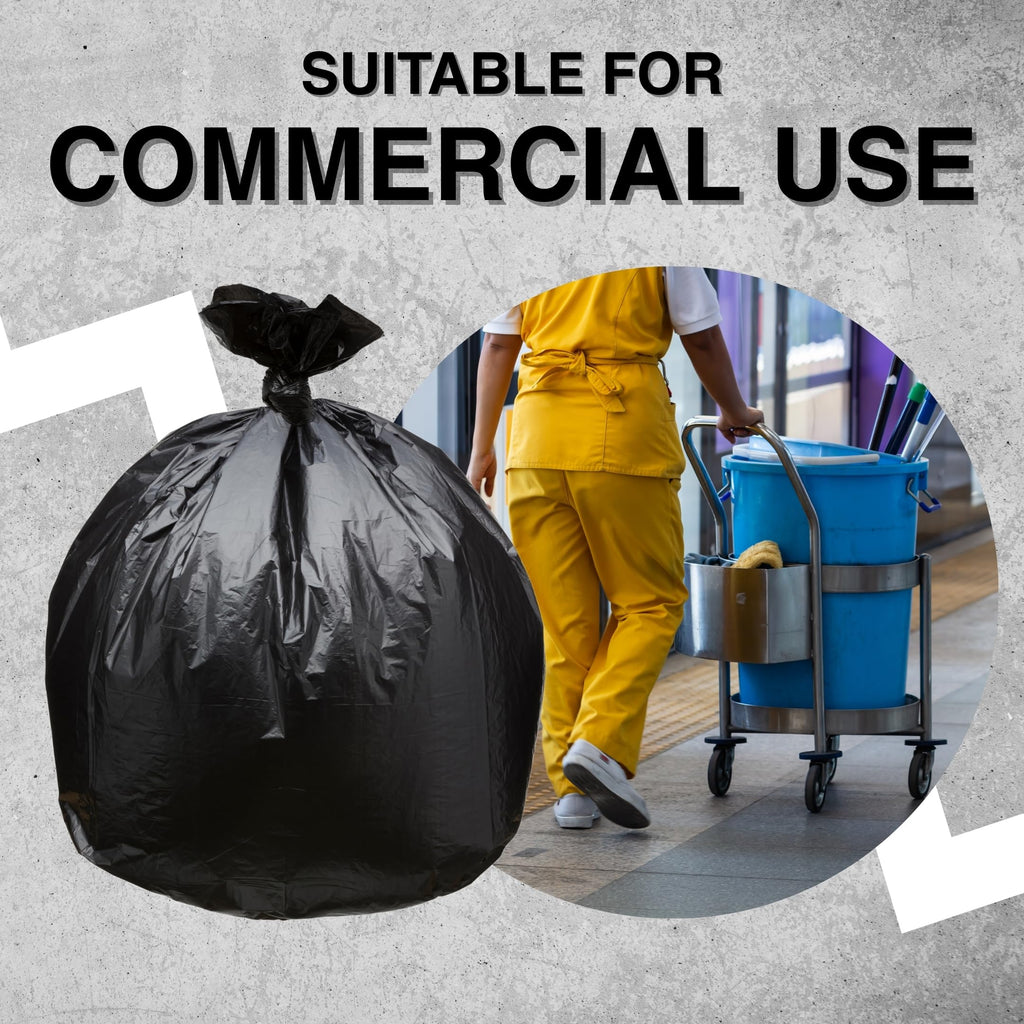 45 Gallon Black 1.2 Mil Garbage Trash Bags 100 Count J6298